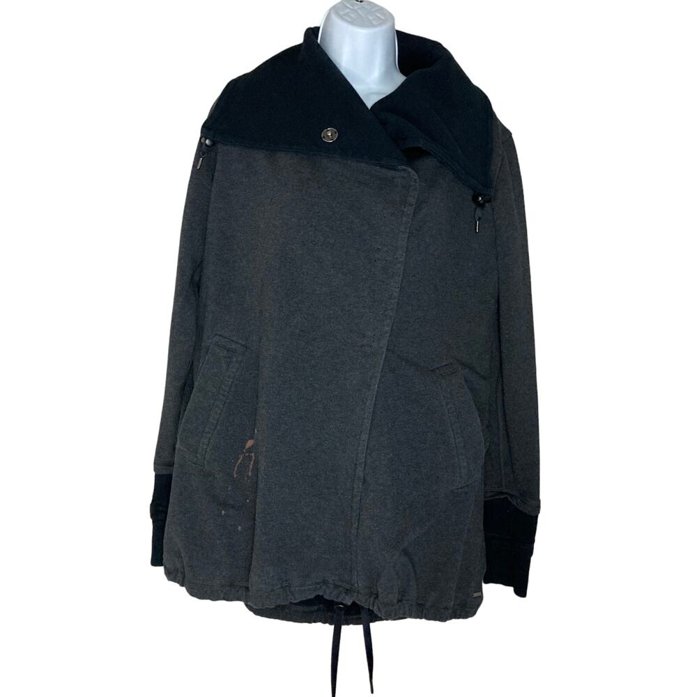 Lululemon Women's Gratitude Wrap Stretch Terry Cardigan Jacket Gray 10 Flaw